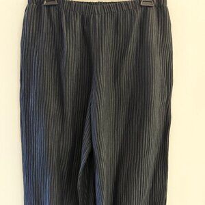 Planet By Lauren G Pants Women 1 Black Linen Silk Blend Lagenlook Boho Oversized